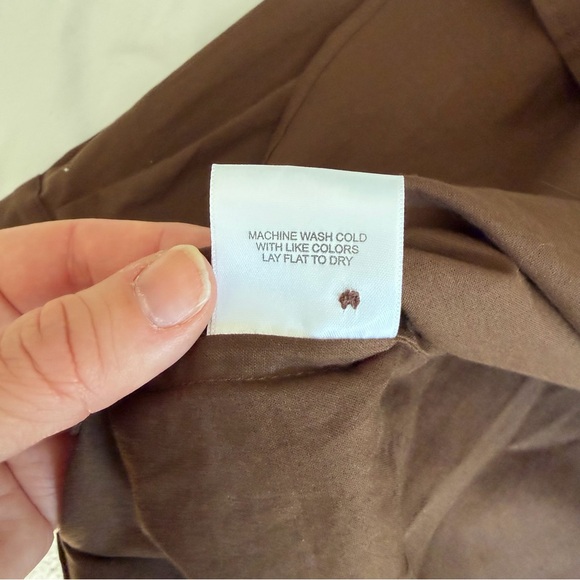 A Shirt Thing "Celeste" Cabo Chocolate Cotton Long Sleeve Popover Blouse Top - Picture 12 of 14